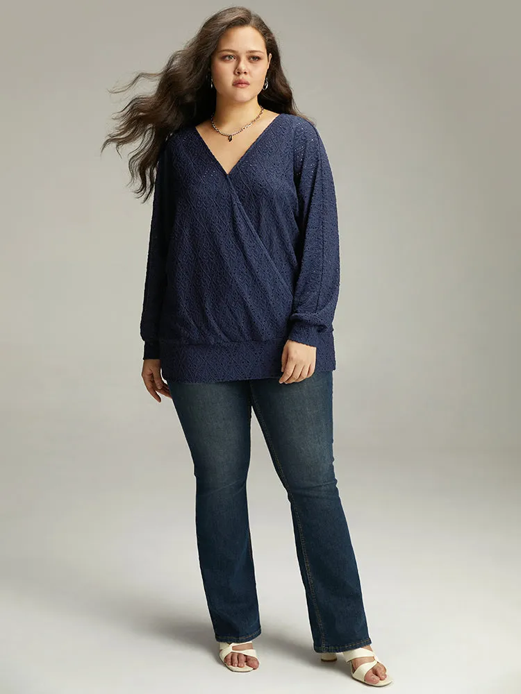 Plain Broderie Anglaise Wrap T-shirt sold by Bloomchic product image thumbnail 4