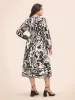 Silhouette Floral Print Tie Knot Gathered Dress sold by Bloomchic