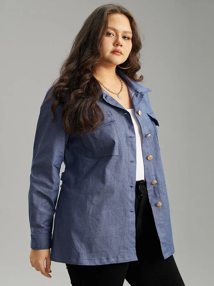 Plain Ties Pocket Button Through Shacket sold by Bloomchic product image thumbnail 3