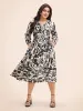 Silhouette Floral Print Tie Knot Gathered Dress sold by Bloomchic