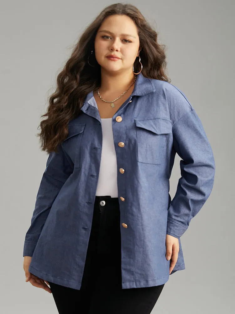 Plain Ties Pocket Button Through Shacket sold by Bloomchic product image thumbnail 5