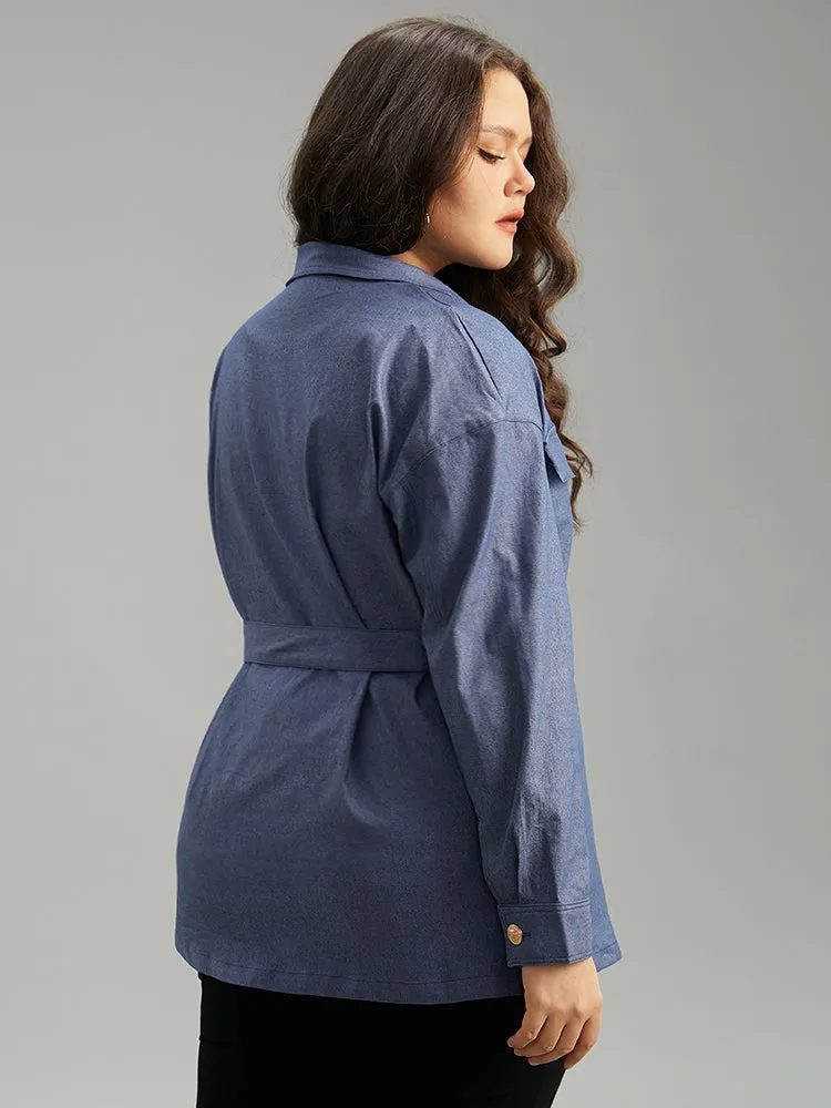 Plain Ties Pocket Button Through Shacket sold by Bloomchic product image thumbnail 2