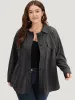 Solid Pocket Button Through Belted Coat sold by Bloomchic