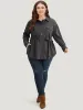 Solid Pocket Button Through Belted Coat sold by Bloomchic