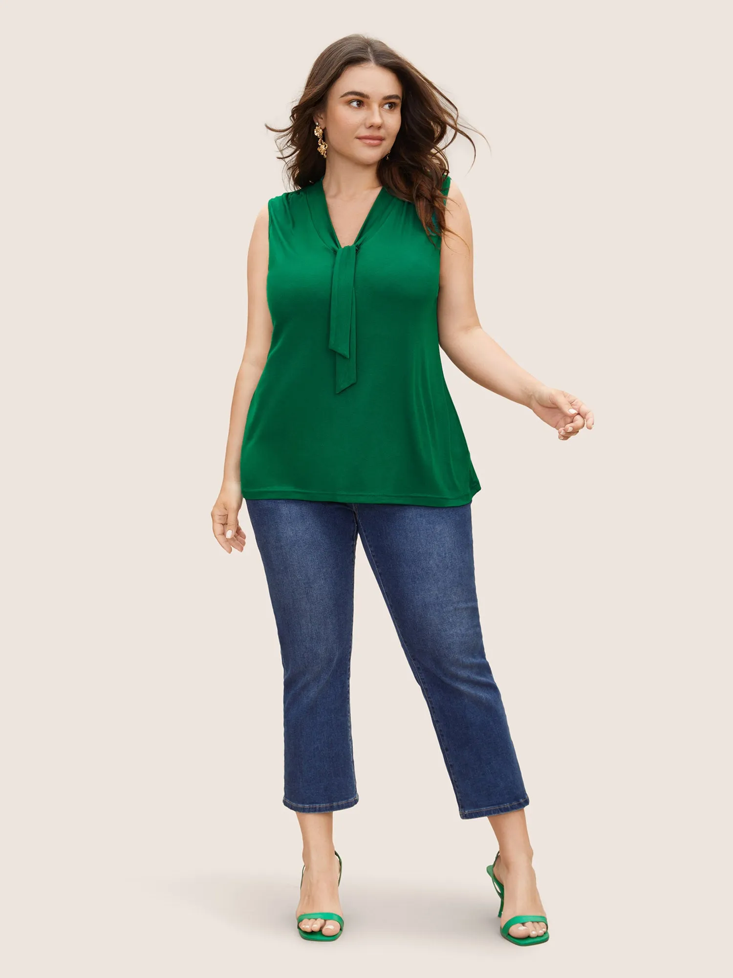 Supersoft Essentials Tie-Collar Tank Top sold by Bloomchic product image thumbnail 4