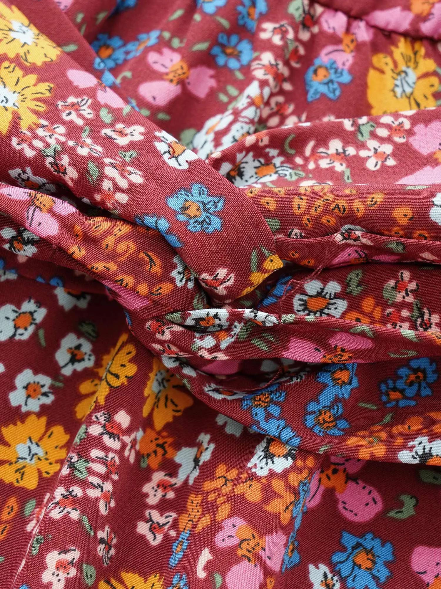 Ditsy Floral Twist Front Lantern Sleeve Dress sold by Bloomchic product image thumbnail 5