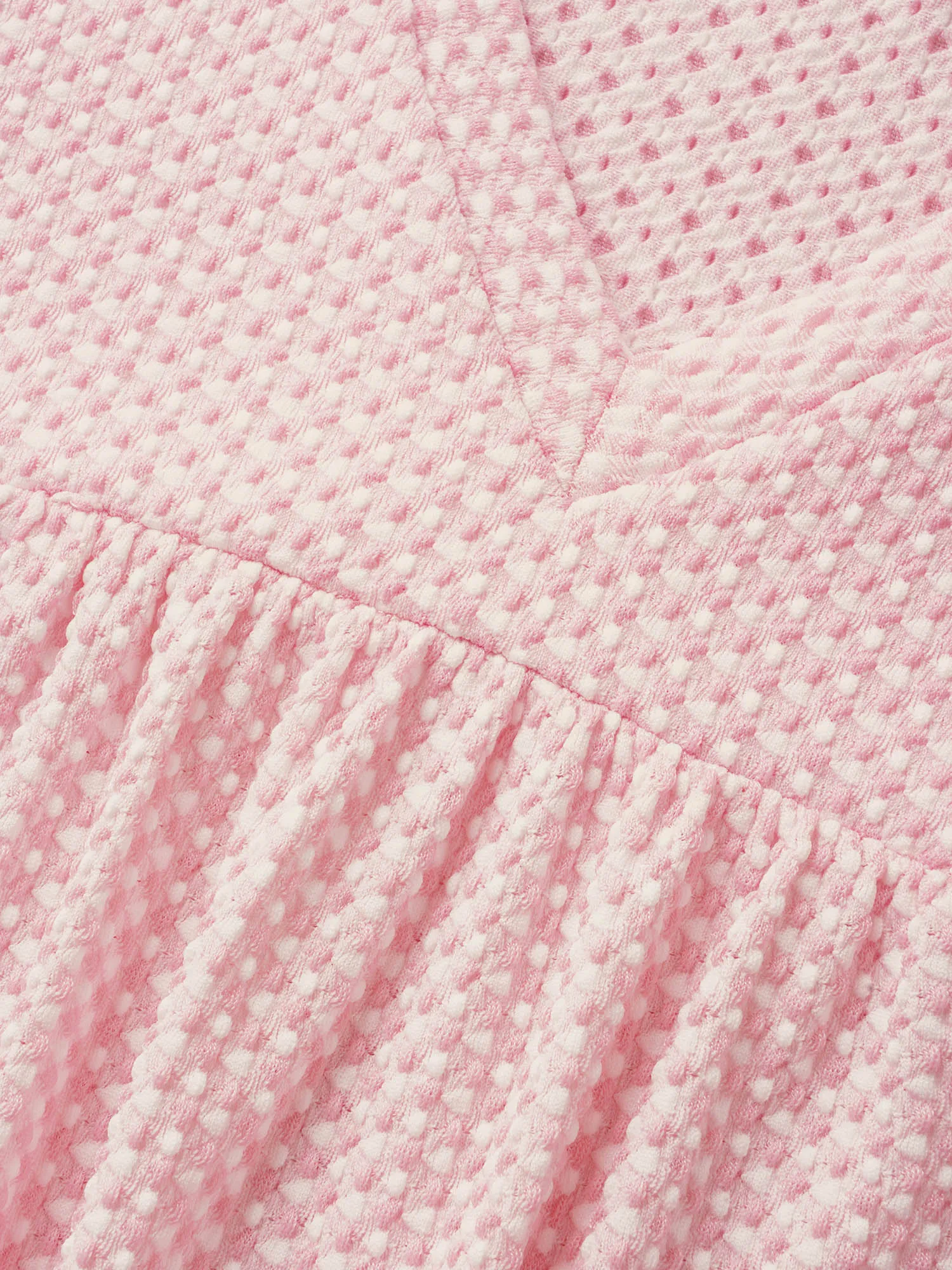 V Neck Plain Textured Batwing Sleeve T-shirt sold by Bloomchic product image thumbnail 5