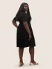 Solid Pleated Buckle Detail Belted Dress sold by Bloomchic