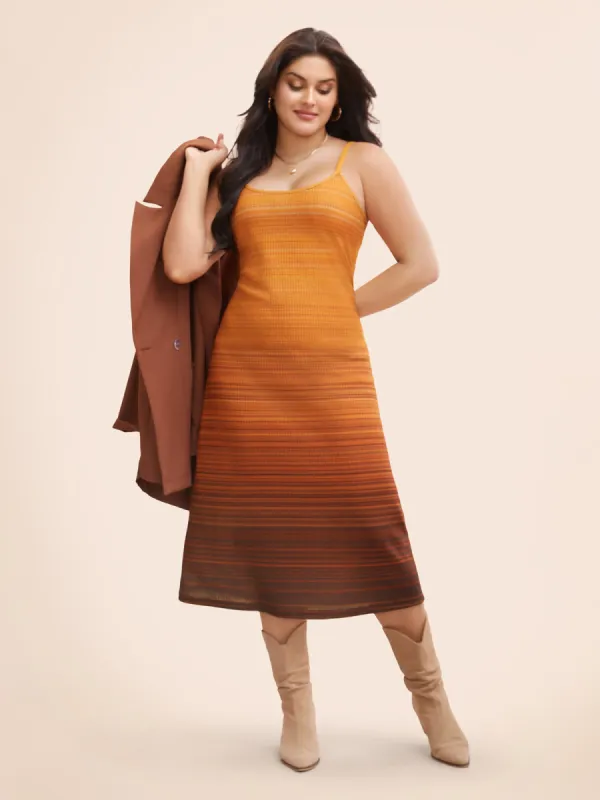 U Neck Ombre Adjustable Straps Dress sold by Bloomchic