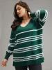 Supersoft Essentials Striped Contrast Split Hem Pullover sold by Bloomchic