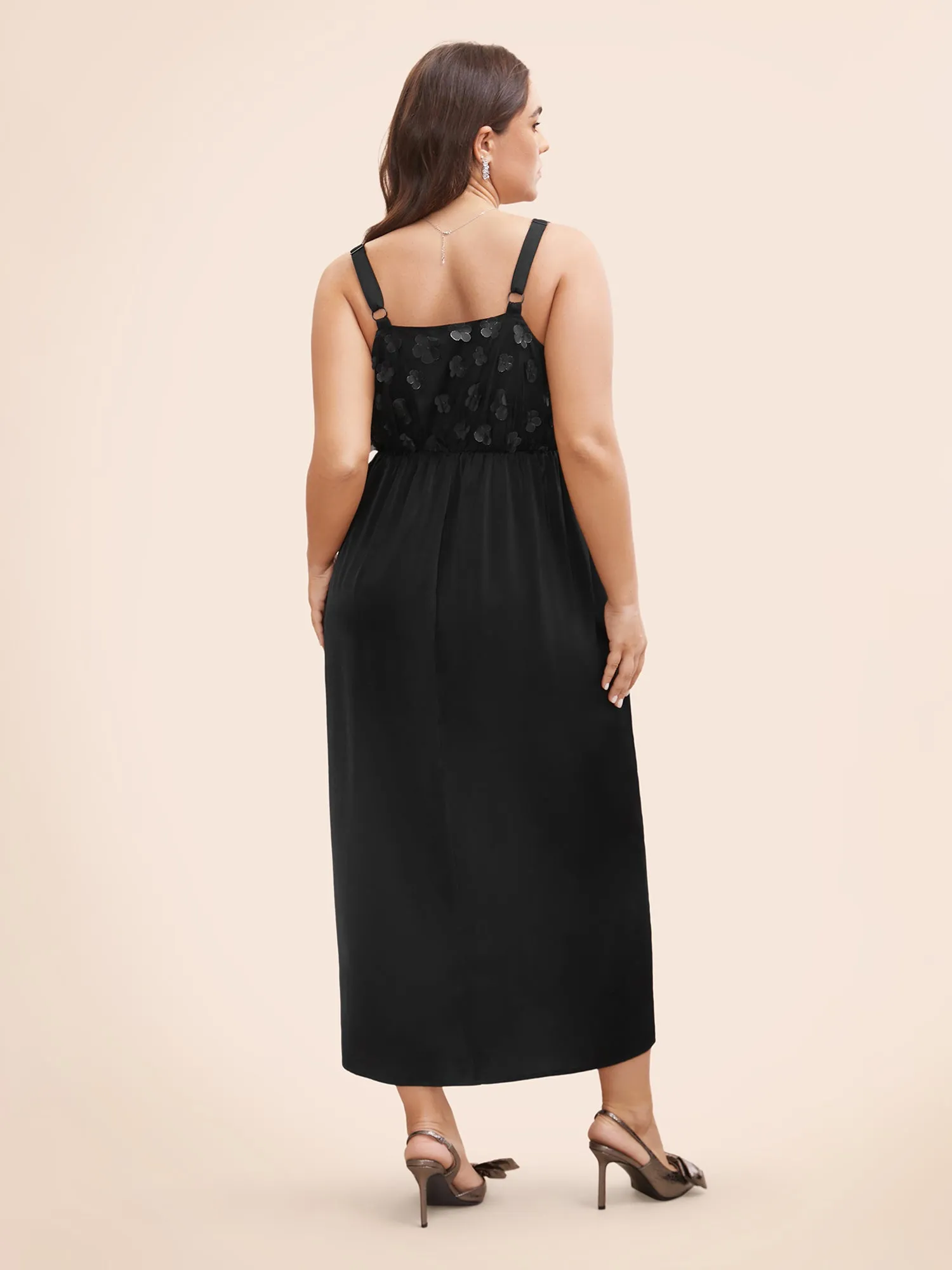 Stereo Flower Design Split Hem Dress sold by Bloomchic product image thumbnail 3