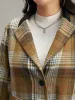 Lapel Collar Plaid Button Up Blazer sold by Bloomchic