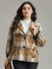 Lapel Collar Plaid Button Up Blazer sold by Bloomchic