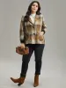 Lapel Collar Plaid Button Up Blazer sold by Bloomchic