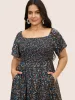 Bandana Print Shirred Ruffle Sleeve Midi Dress sold by Bloomchic