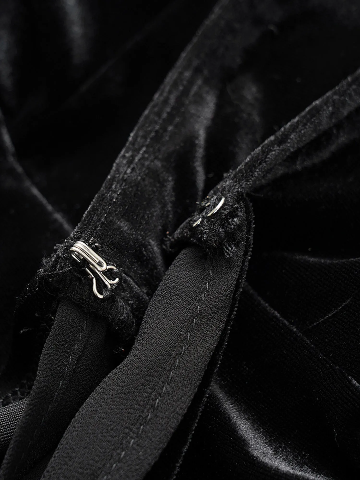 Velvet Mesh Patchwork Asymmetrical Hem Coat sold by Bloomchic product image thumbnail 5