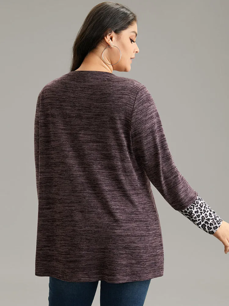 Leopard Patchwork Heather Patched Pocket T-shirt sold by Bloomchic product image thumbnail 2