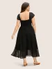 Heart Neckline Mesh Cap Sleeve Gathered Dress sold by Bloomchic