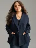 Plain Lapel Collar Button Fly Patched Pocket Blazer sold by Bloomchic