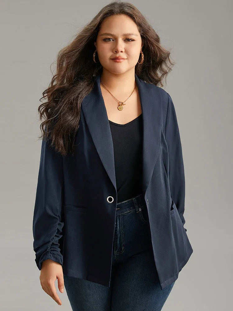 Plain Lapel Collar Button Fly Patched Pocket Blazer sold by Bloomchic product image thumbnail 5