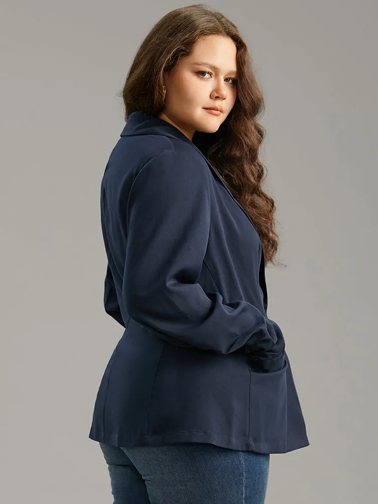 Plain Lapel Collar Button Fly Patched Pocket Blazer sold by Bloomchic product image thumbnail 2