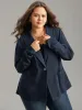 Plain Lapel Collar Button Fly Patched Pocket Blazer sold by Bloomchic