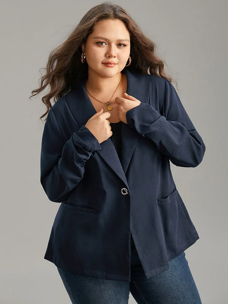 Plain Lapel Collar Button Fly Patched Pocket Blazer sold by Bloomchic product image thumbnail 3