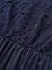 Round Neck Lace Patchwork Ruffle Sleeve Dress sold by Bloomchic