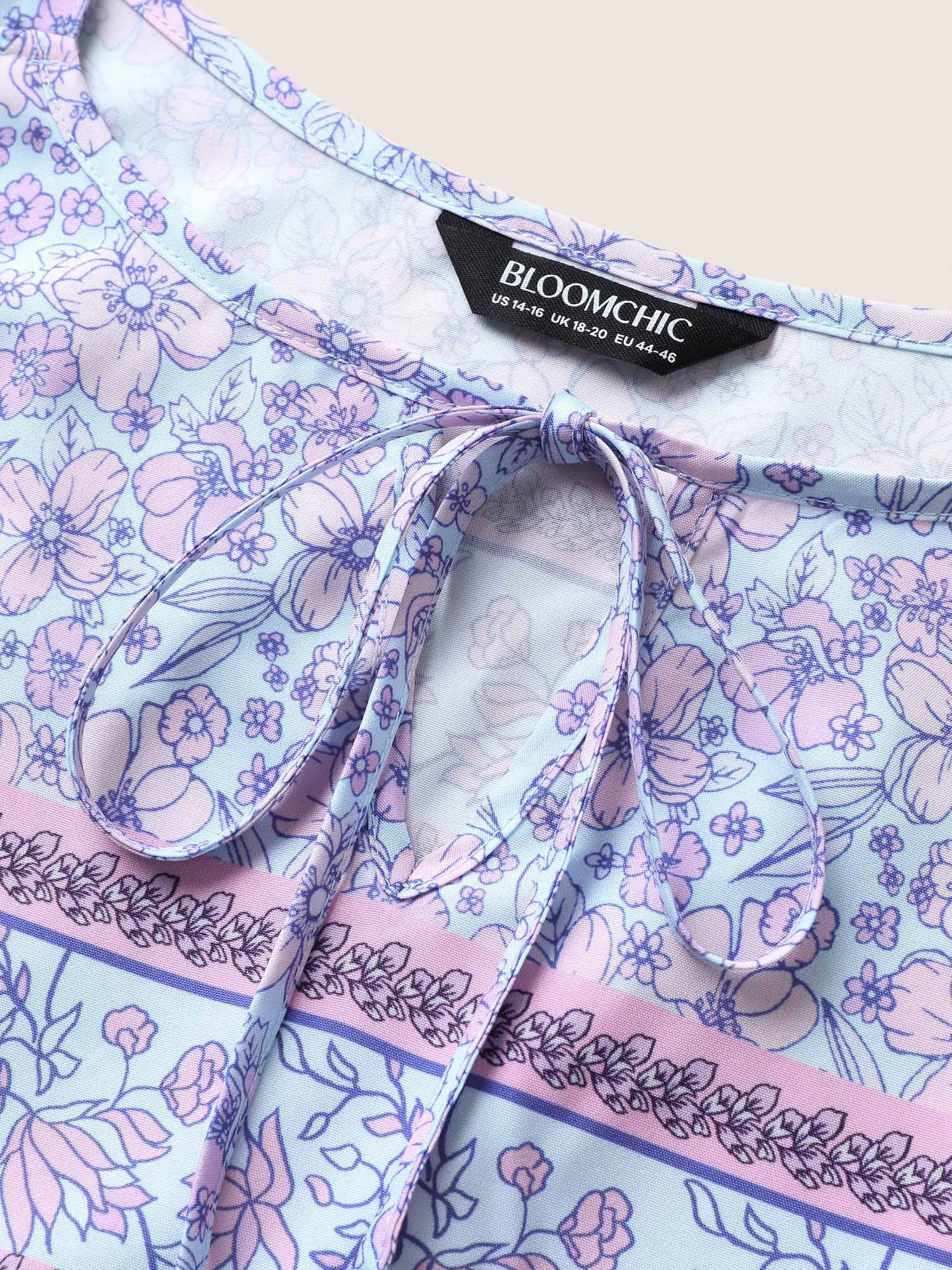 Bandana Print Cold Shoulder Tie Knot Dress sold by Bloomchic product image thumbnail 5