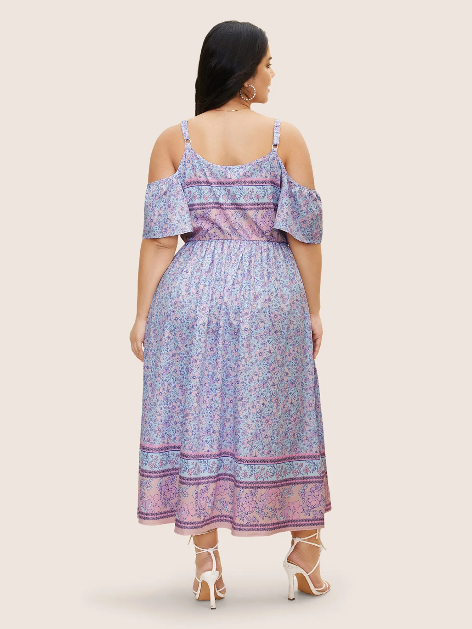 Bandana Print Cold Shoulder Tie Knot Dress sold by Bloomchic product image thumbnail 4