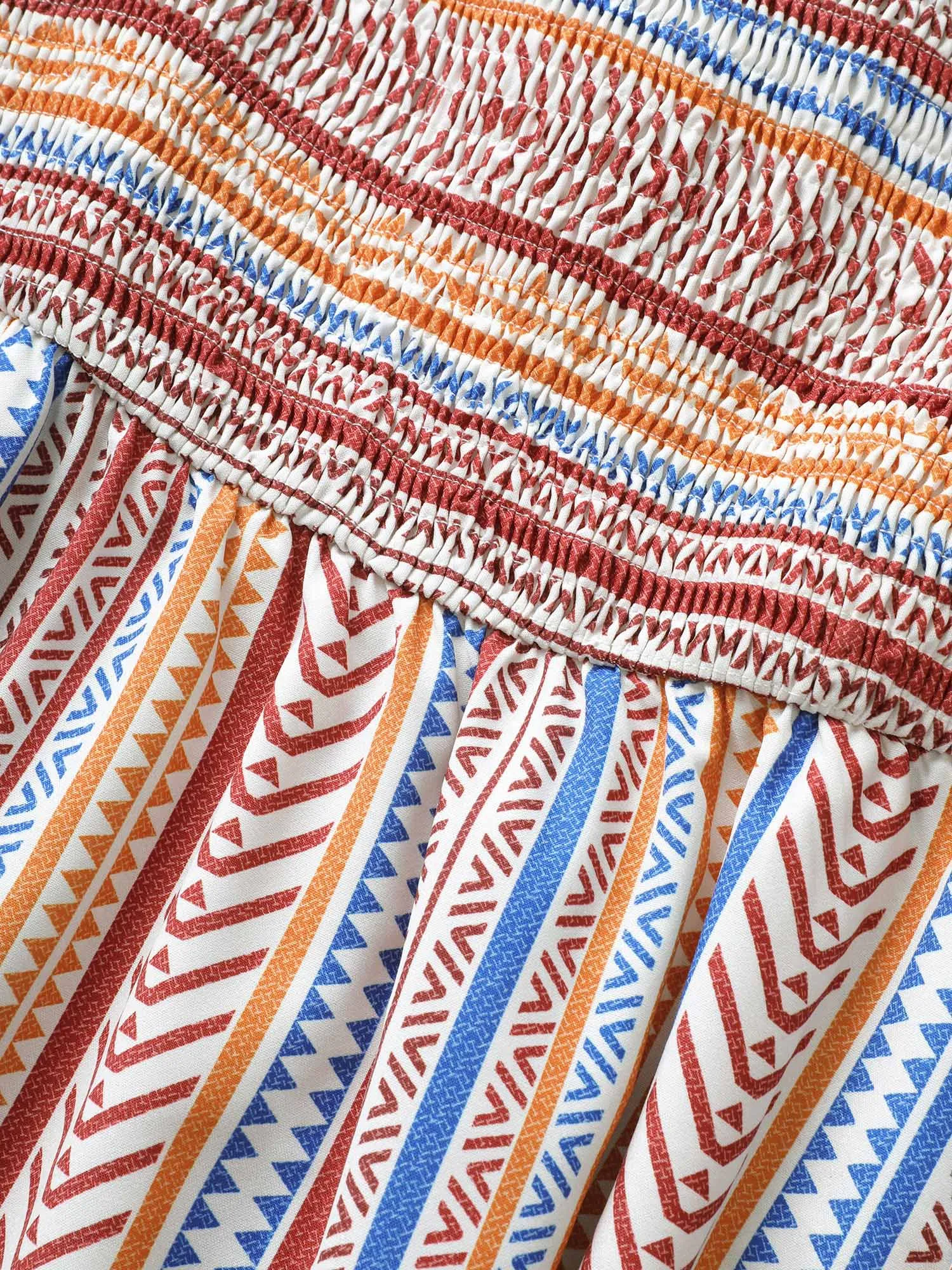 Color Striped Shirred Lantern Sleeve Dress sold by Bloomchic product image thumbnail 5