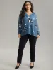 Floral Print Shirred Ruffles Mesh Blouse sold by Bloomchic