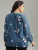 Floral Print Shirred Ruffles Mesh Blouse sold by Bloomchic