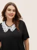 Lace Panel Patchwork Contrast Top sold by Bloomchic