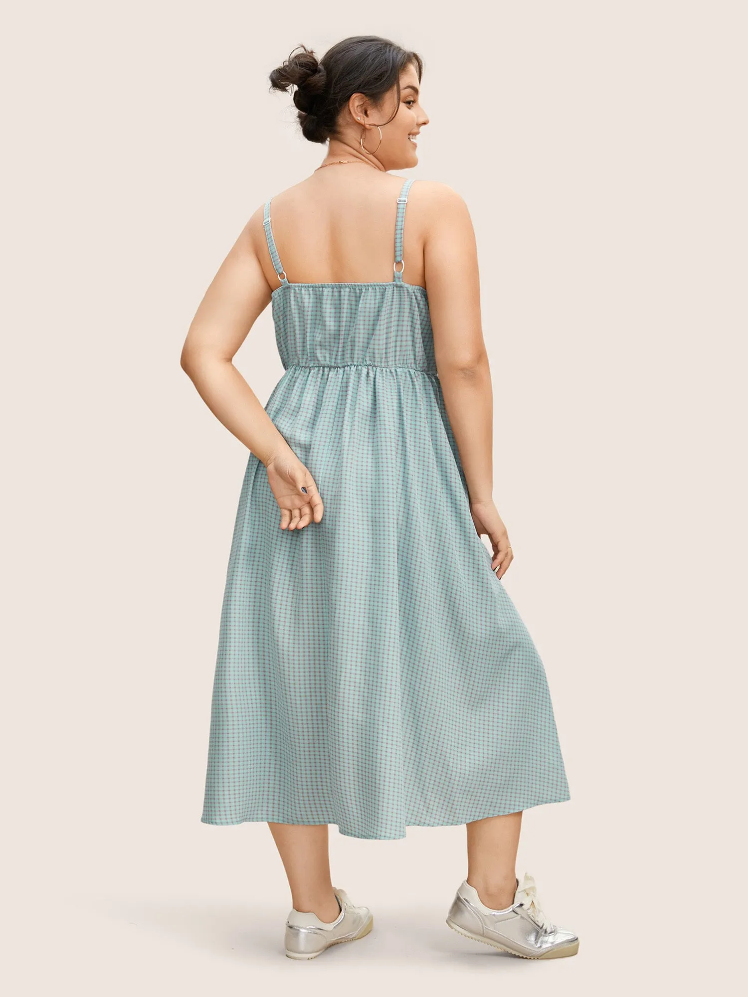 Gingham Frill Trim High Rise Cami Dress sold by Bloomchic product image thumbnail 5