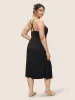 Cowl Neck Lace Panel Split Side Sleep Dress sold by Bloomchic