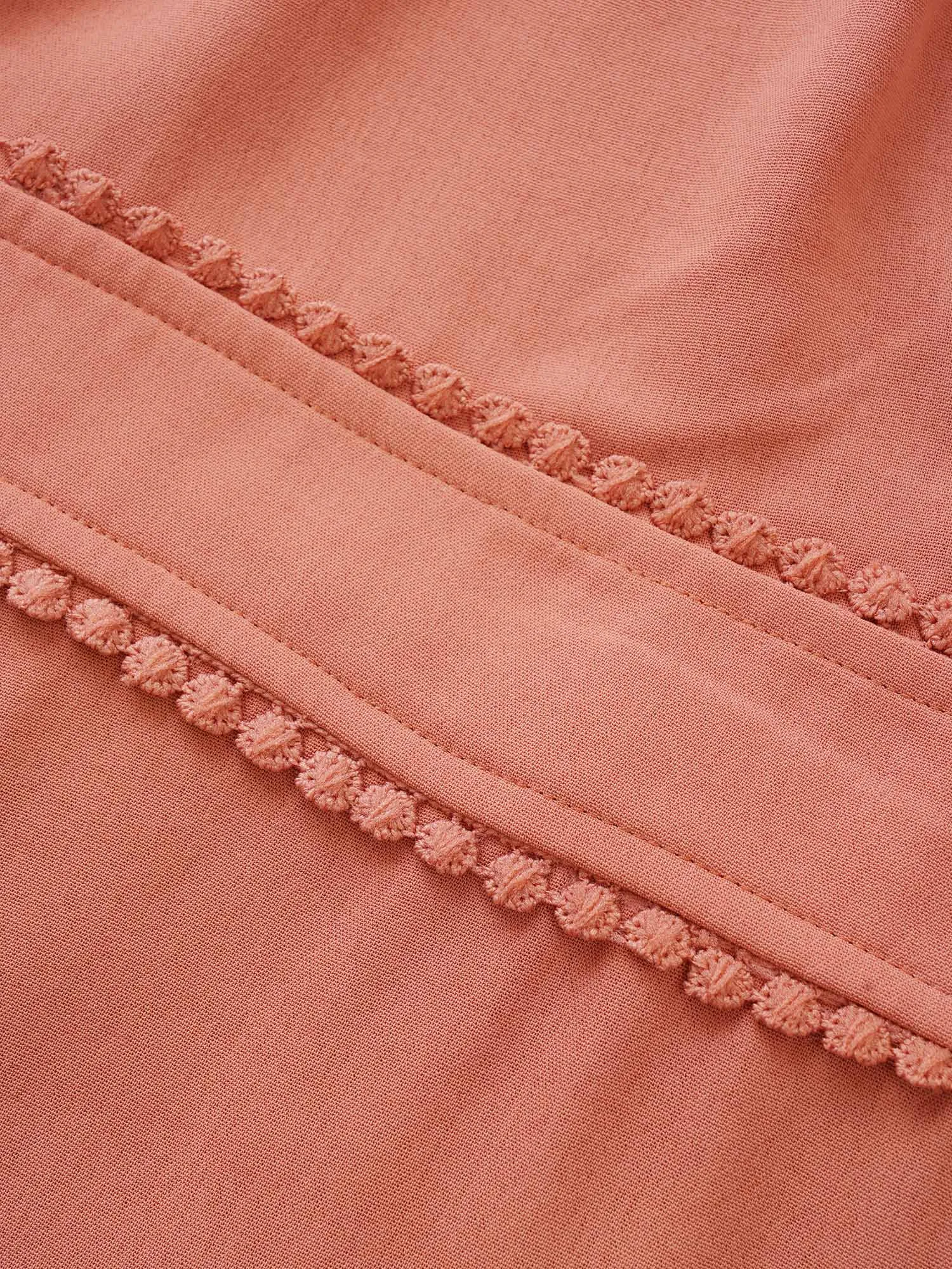 Plain Pompom Trim Ruched Patchwork Dress sold by Bloomchic product image thumbnail 5