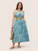 Bandana Print Ruched Pocket Cami Dress sold by Bloomchic