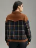 Plaid Patchwork Pocket Lapel Collar Zipper Fly Jacket sold by Bloomchic