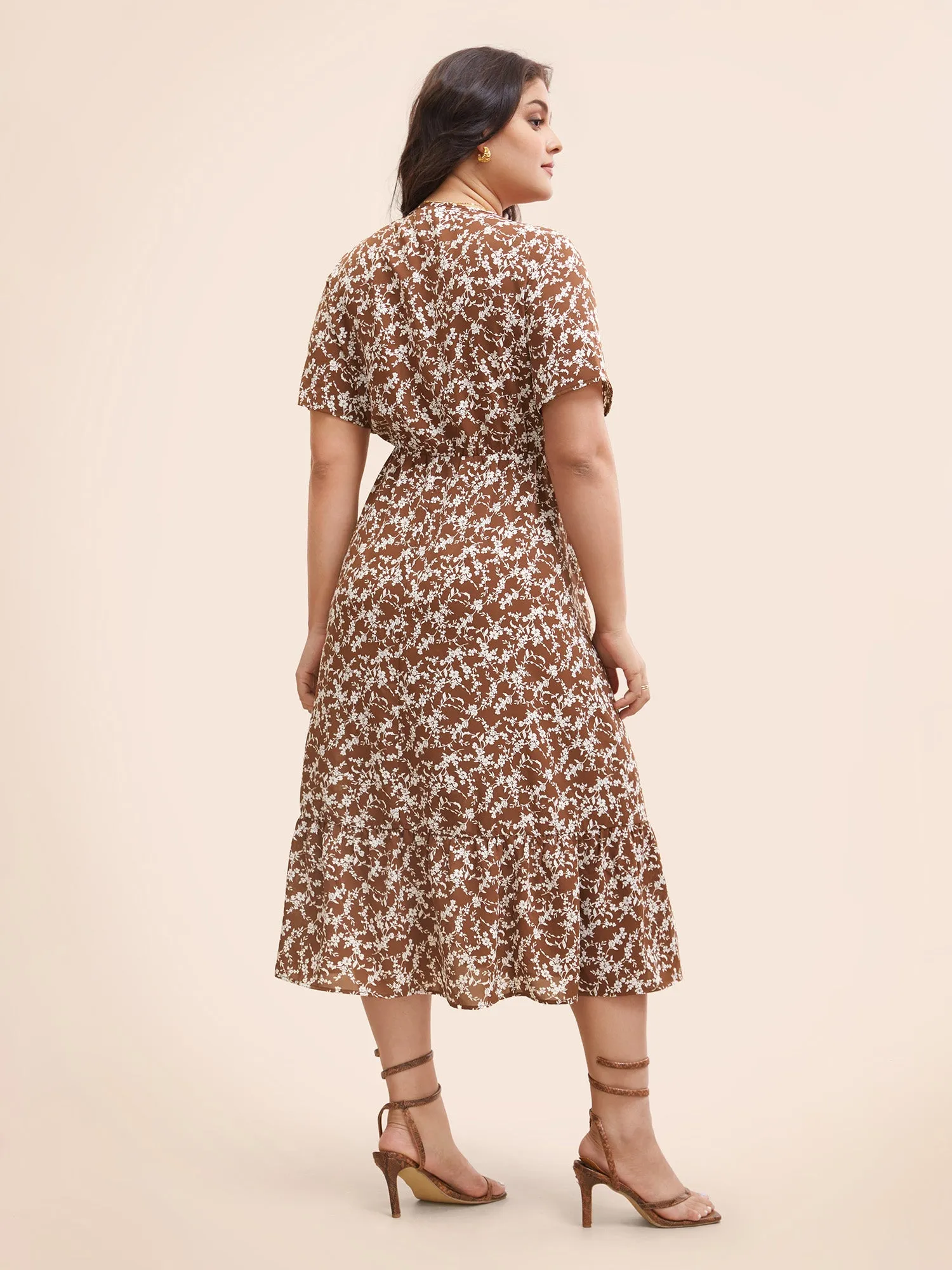 Ditsy Floral Shirred Ruffle Hem Dress sold by Bloomchic product image thumbnail 4
