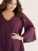 Anti-Wrinkle Tiered Flounce Sleeve Chiffon Blouse sold by Bloomchic