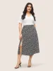 Ditsy Floral Pocket Cropped Split Side Skirt sold by Bloomchic