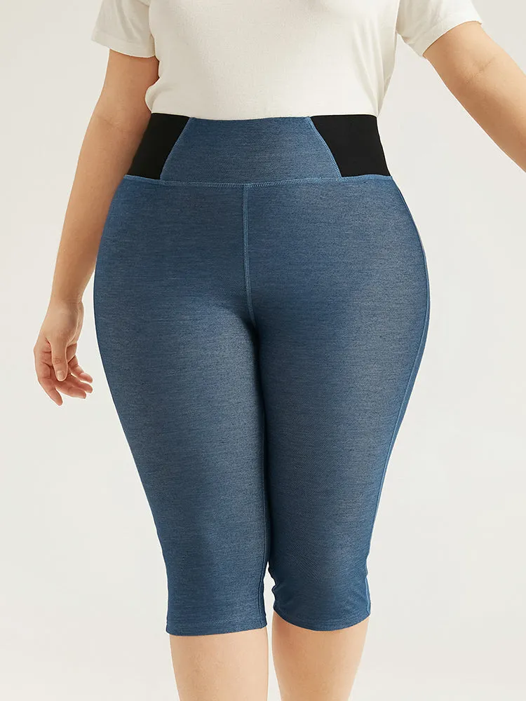 Patchwork Contrast Pocket Leggings sold by Bloomchic