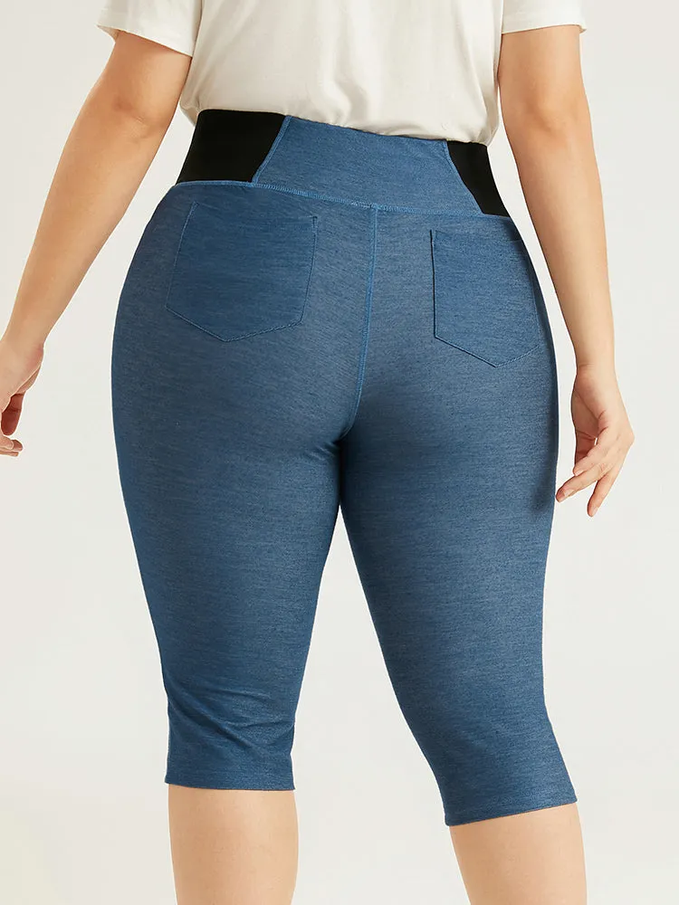 Patchwork Contrast Pocket Leggings sold by Bloomchic product image thumbnail 5