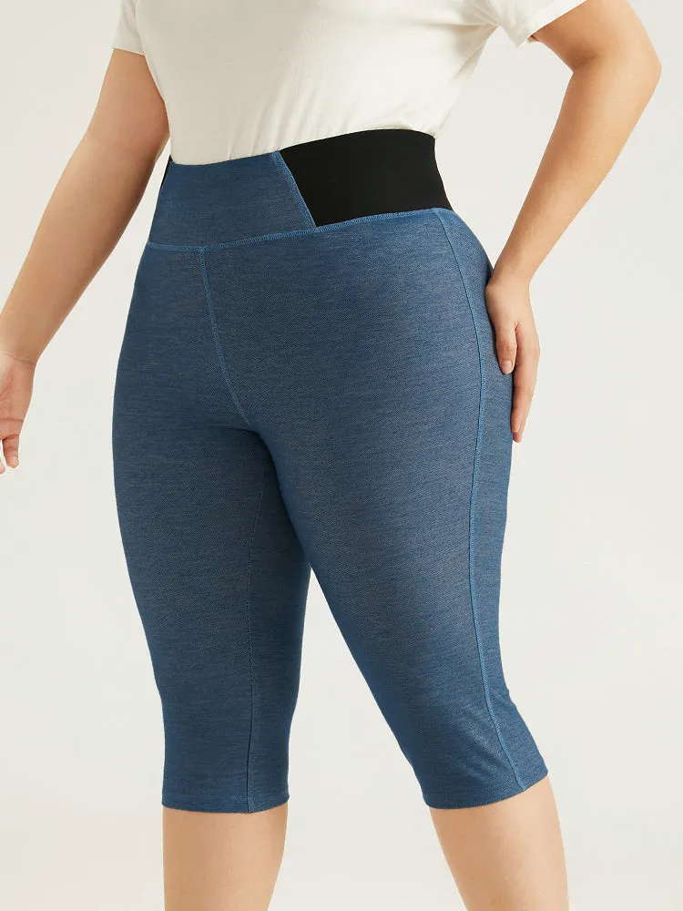 Patchwork Contrast Pocket Leggings sold by Bloomchic product image thumbnail 2