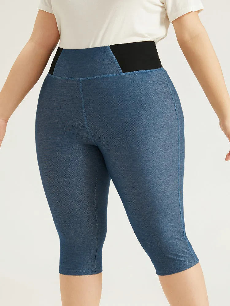 Patchwork Contrast Pocket Leggings sold by Bloomchic product image thumbnail 3