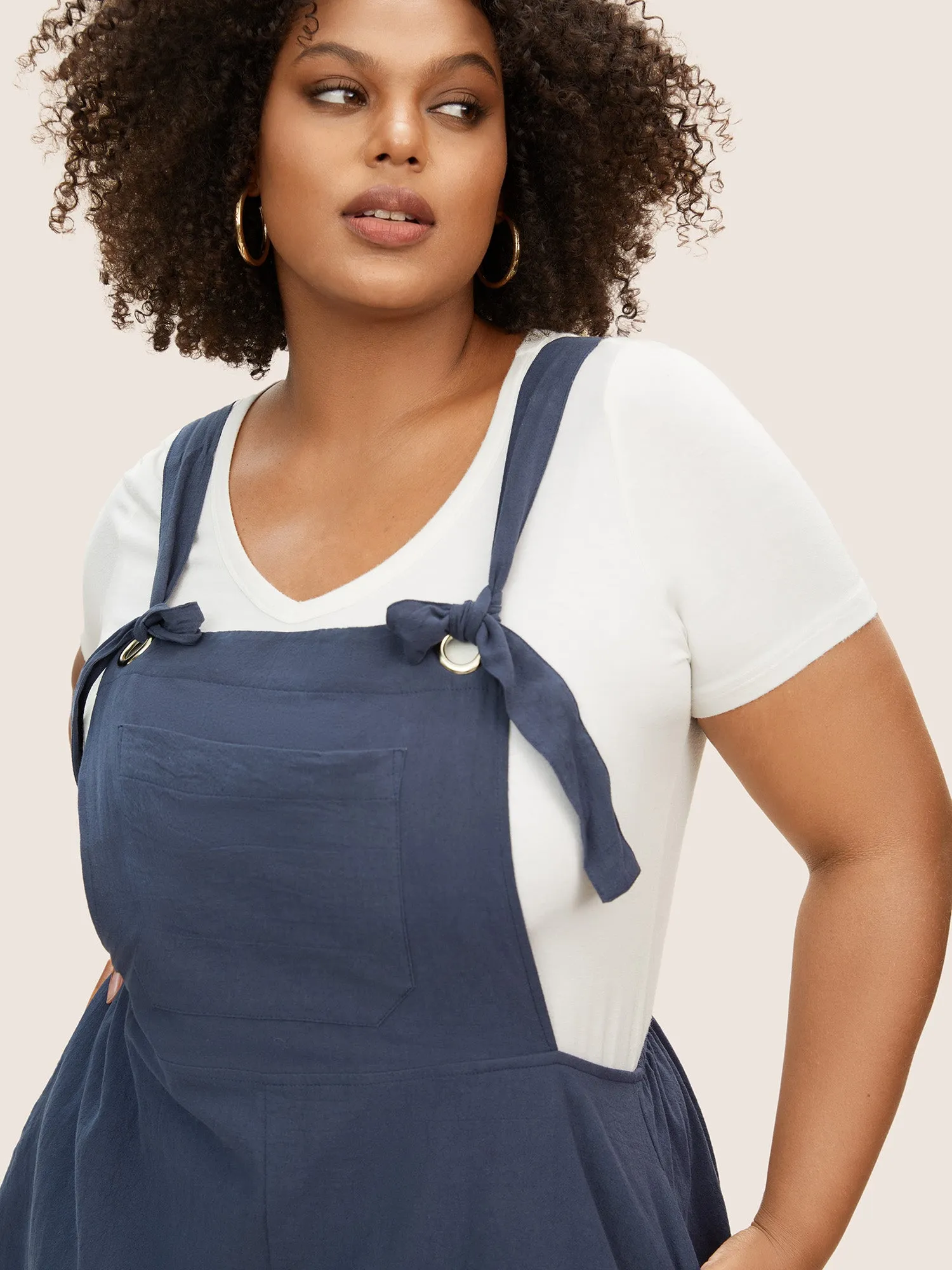 Plain Tie Knot Roll Hem Jumpsuit sold by Bloomchic product image thumbnail 3