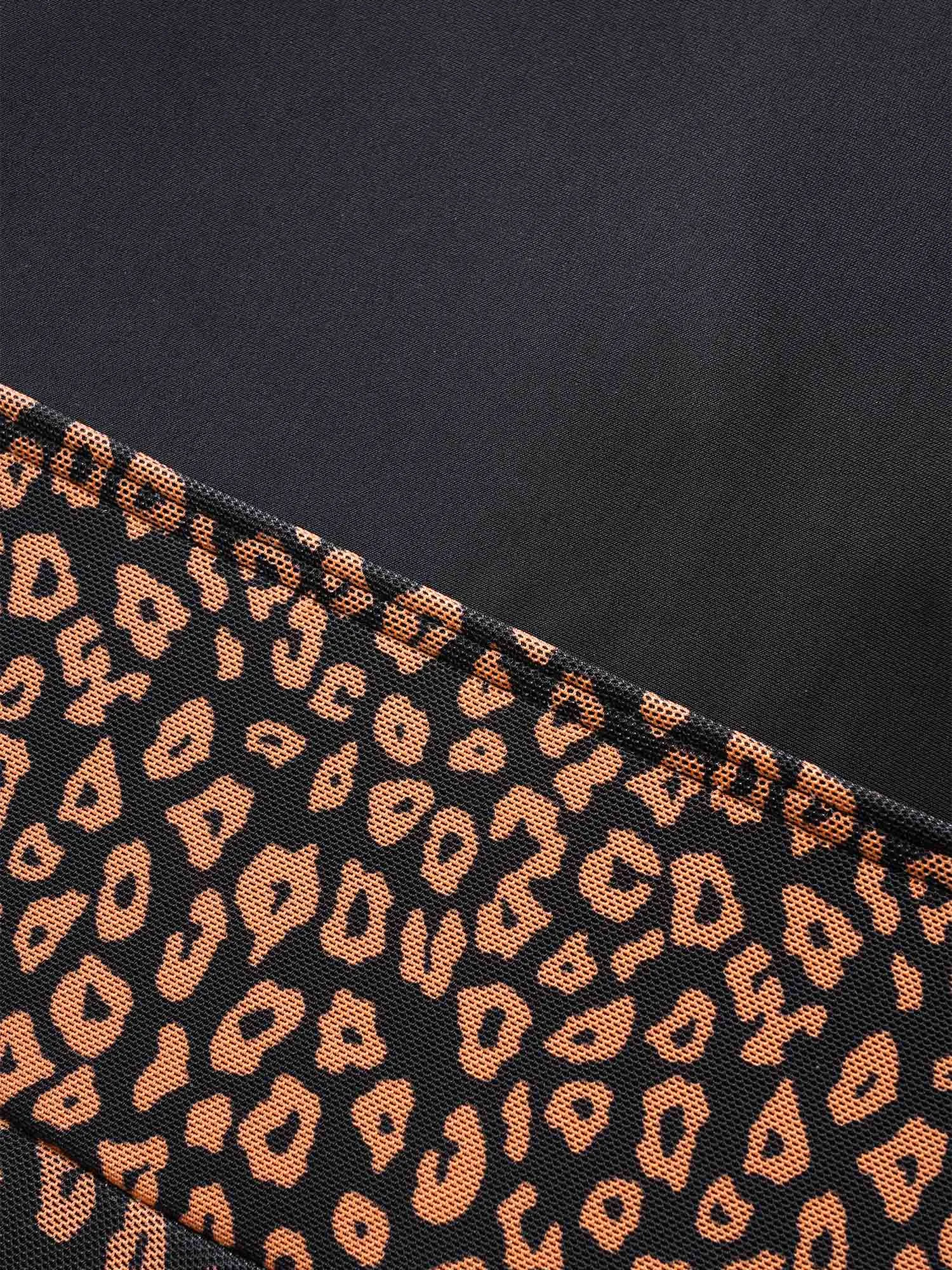 V Neck Leopard Print Patchwork Swim Dress sold by Bloomchic product image thumbnail 5