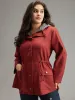 Two Tone Hooded Drawstring Zipper Jacket sold by Bloomchic
