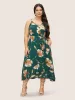 Floral Surplice Neck Belted Cami Dress sold by Bloomchic
